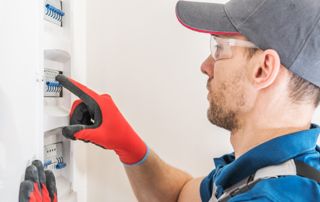 électricien testant des fusibles