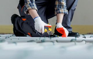 mise en place de plancher chauffant