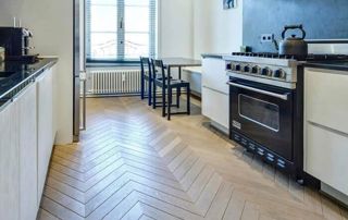 cuisine avec parquet en bois