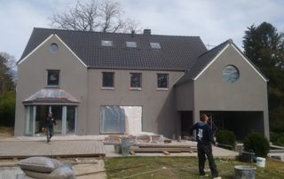 rénovation de façade d'une maison à Uccle