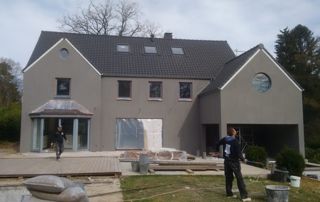 rénovation de façade d'une maison à Uccle