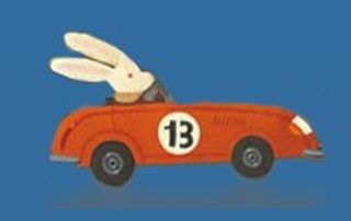 dessin lapin en voiture